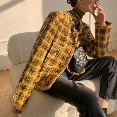 Yellow checked coat