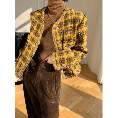 Yellow checked coat