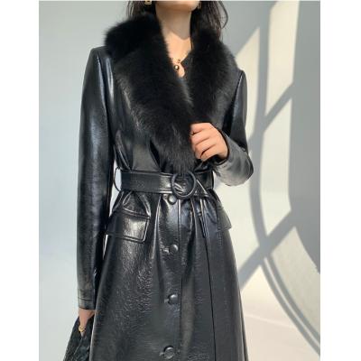 Long leather coat