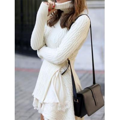 High neck sweater dress