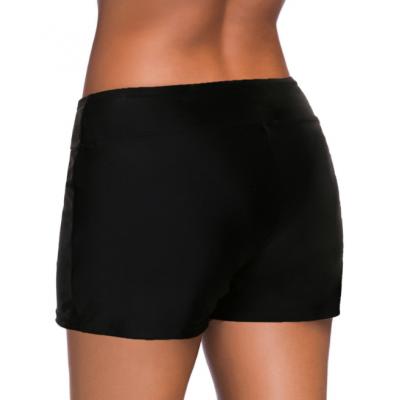 Low Waisted Black Button Shorts