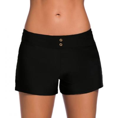 Low Waisted Black Button Shorts