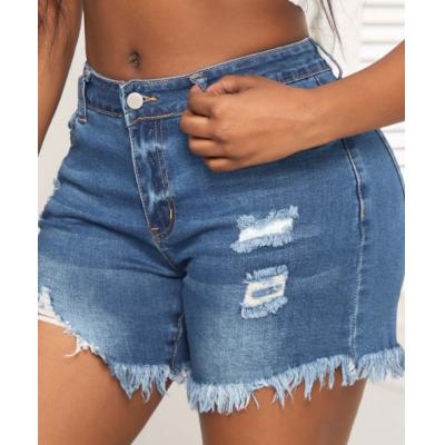 Denim Blue Pocket Skinny Zipper Fly Shorts